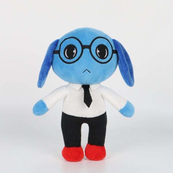 Dog standing wearing blue glasses Plush