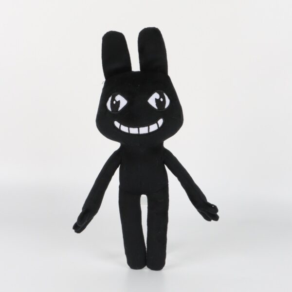 Black, baring-fanged monster in a standing pose. Plush