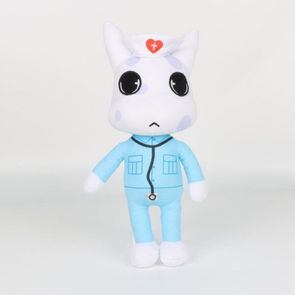 White cat doctor standing with a stethoscope Plush